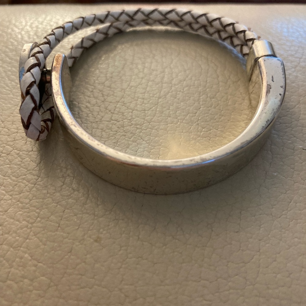 Brighton Used White Leather Rope Bracelet